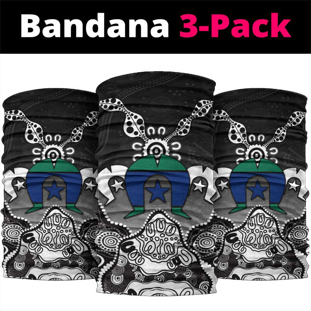 Torres Strait Islander Flag Neck Gaiter Dhari Indigenous Dotwork Pattern Art