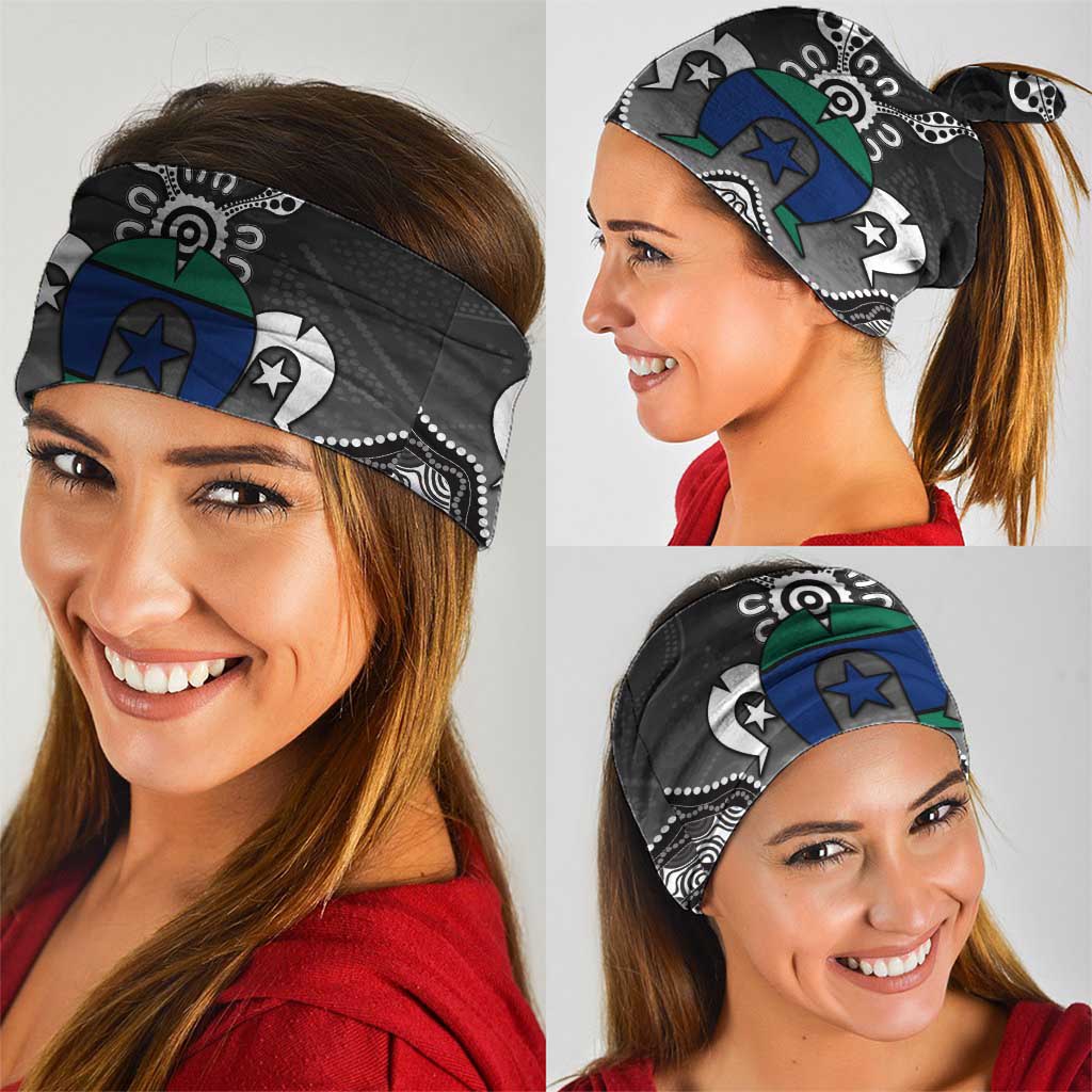 Torres Strait Islander Flag Neck Gaiter Dhari Indigenous Dotwork Pattern Art