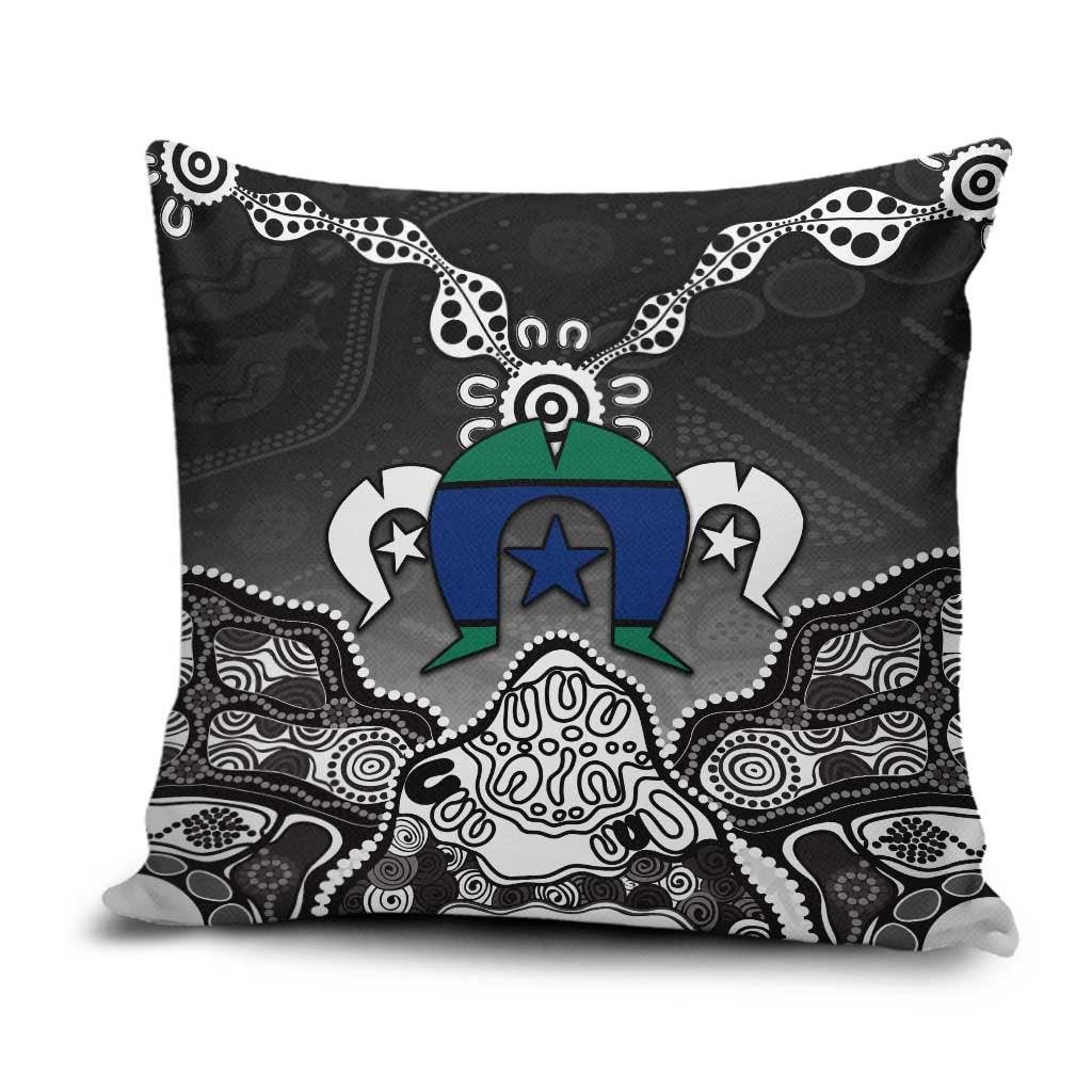 Torres Strait Islander Flag Pillow Cover Dhari Indigenous Dotwork Pattern Art