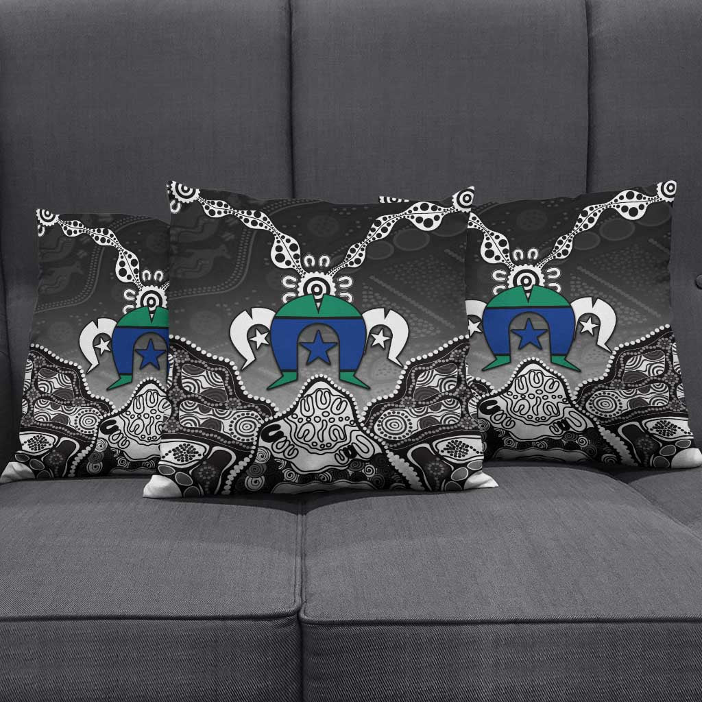 Torres Strait Islander Flag Pillow Cover Dhari Indigenous Dotwork Pattern Art