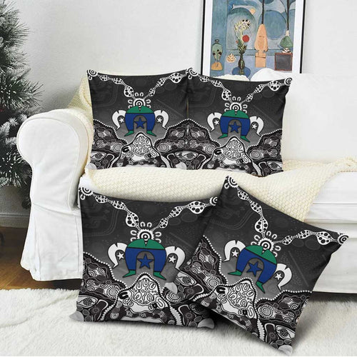 Torres Strait Islander Flag Pillow Cover Dhari Indigenous Dotwork Pattern Art
