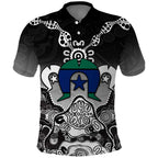 Torres Strait Islander Flag Polo Shirt Dhari Indigenous Dotwork Pattern Art