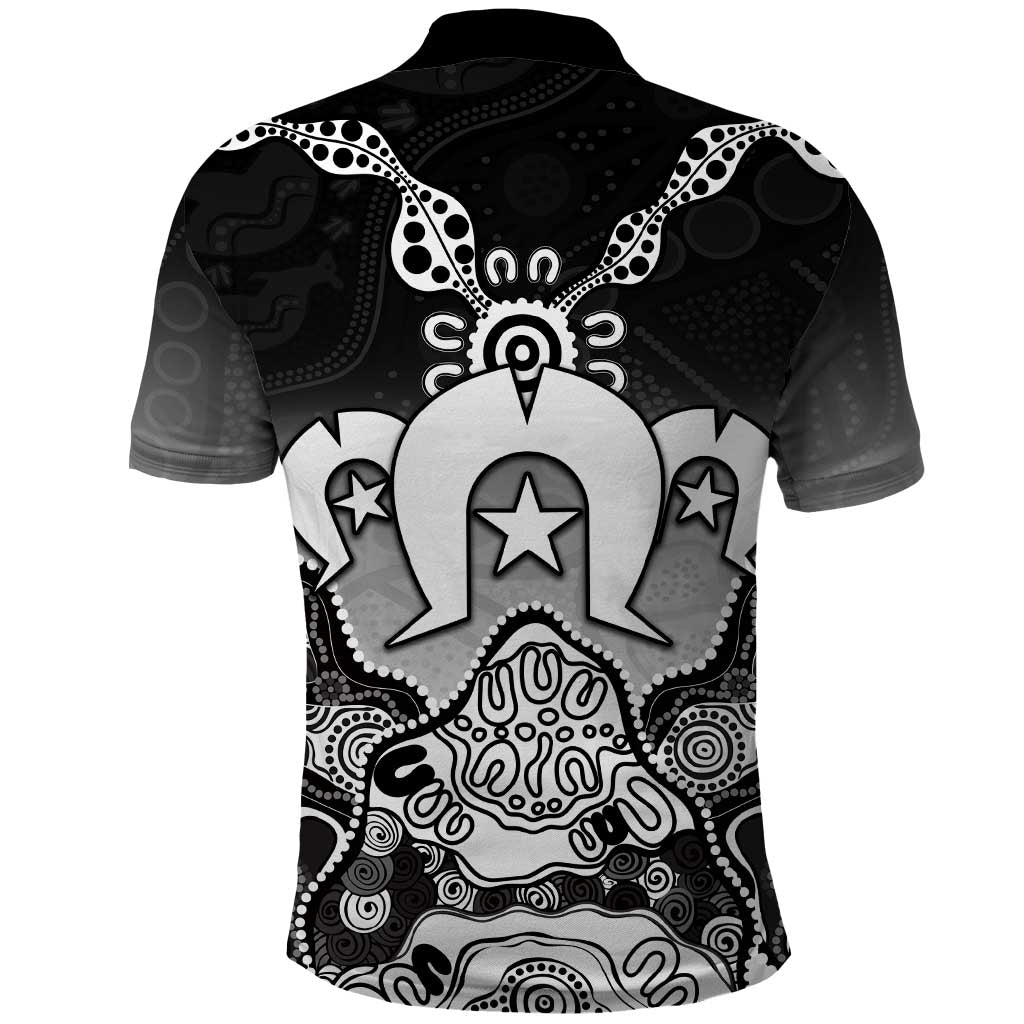 Torres Strait Islander Flag Polo Shirt Dhari Indigenous Dotwork Pattern Art