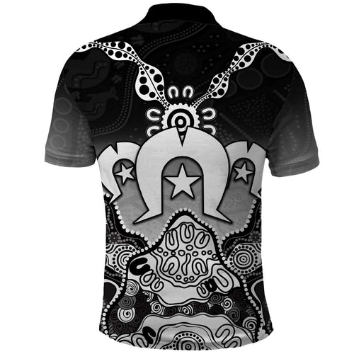Torres Strait Islander Flag Polo Shirt Dhari Indigenous Dotwork Pattern Art
