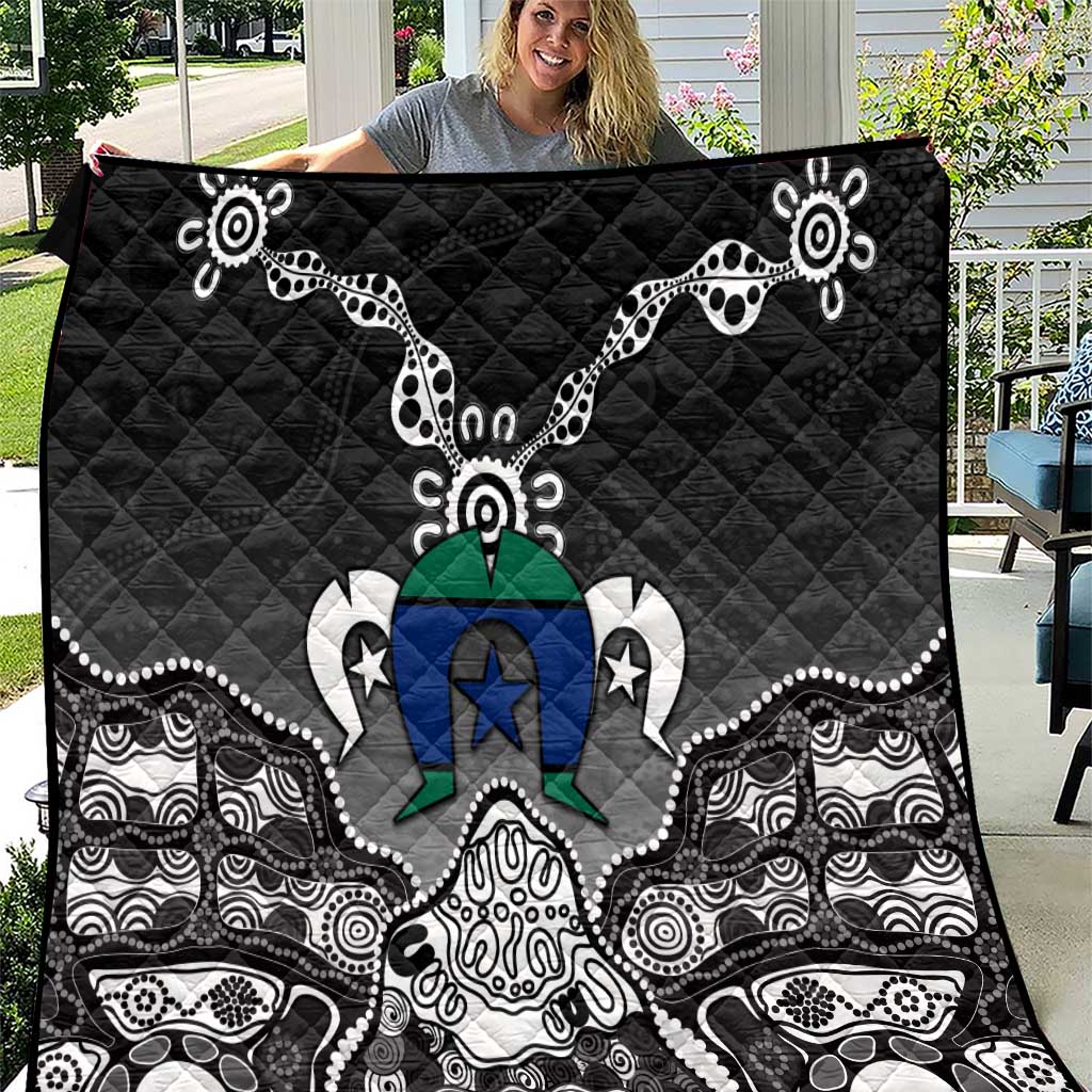 Torres Strait Islander Flag Quilt Dhari Indigenous Dotwork Pattern Art