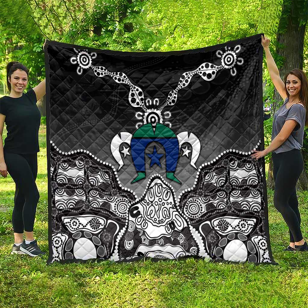Torres Strait Islander Flag Quilt Dhari Indigenous Dotwork Pattern Art