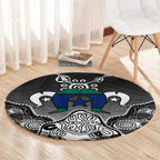 Torres Strait Islander Flag Round Carpet Dhari Indigenous Dotwork Pattern Art