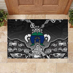 Torres Strait Islander Flag Rubber Doormat Dhari Indigenous Dotwork Pattern Art