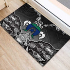 Torres Strait Islander Flag Rubber Doormat Dhari Indigenous Dotwork Pattern Art