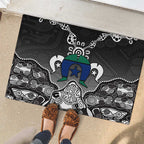 Torres Strait Islander Flag Rubber Doormat Dhari Indigenous Dotwork Pattern Art