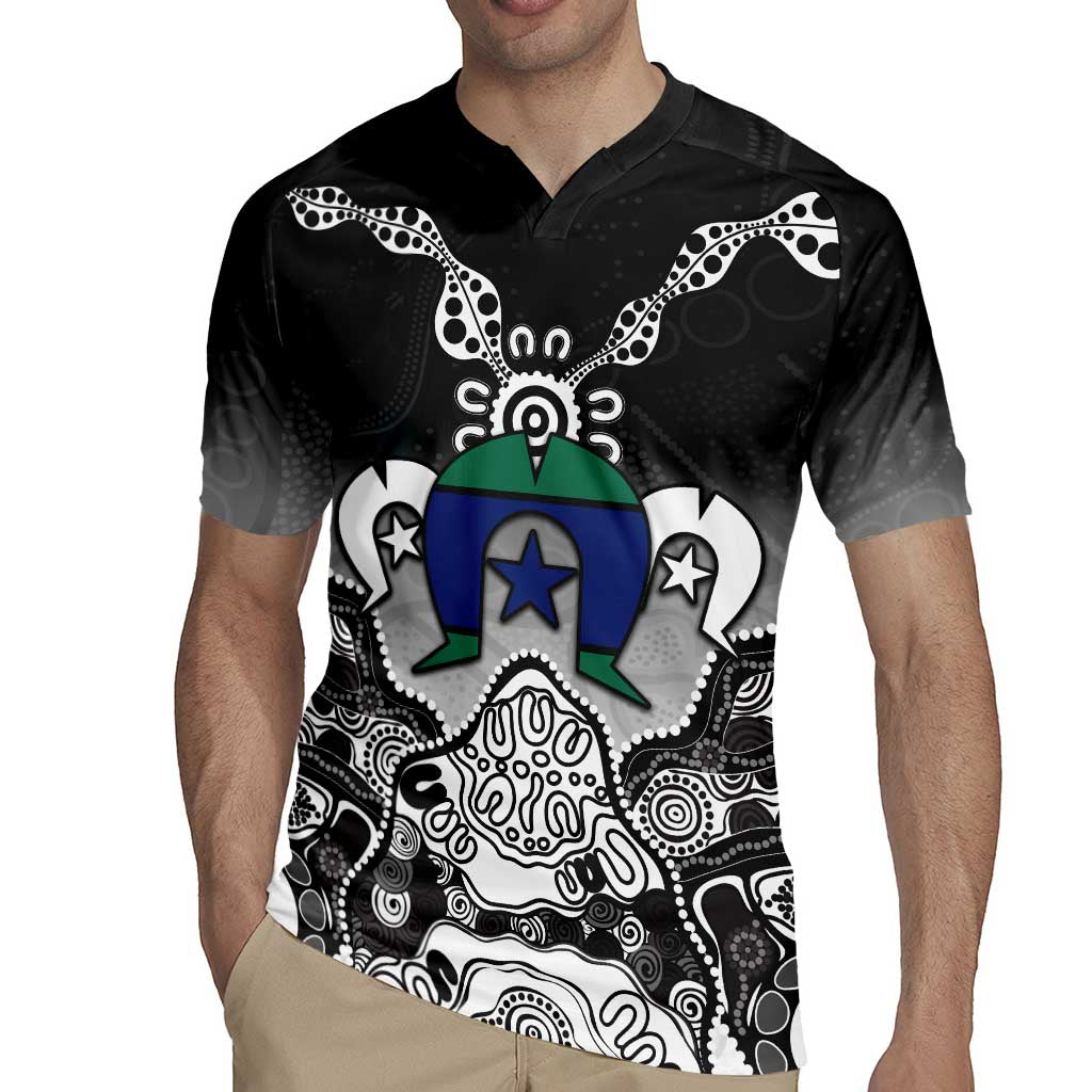 Torres Strait Islander Flag Rugby Jersey Dhari Indigenous Dotwork Pattern Art