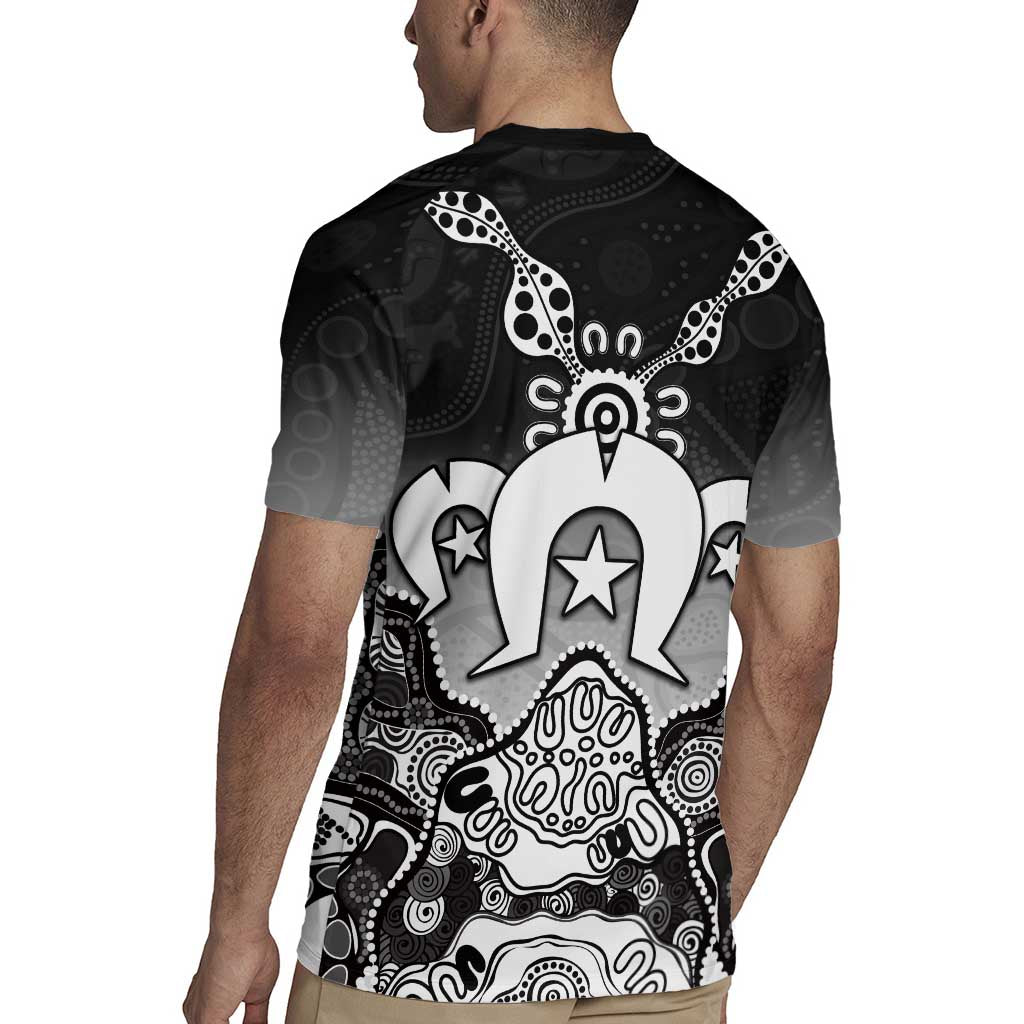 Torres Strait Islander Flag Rugby Jersey Dhari Indigenous Dotwork Pattern Art