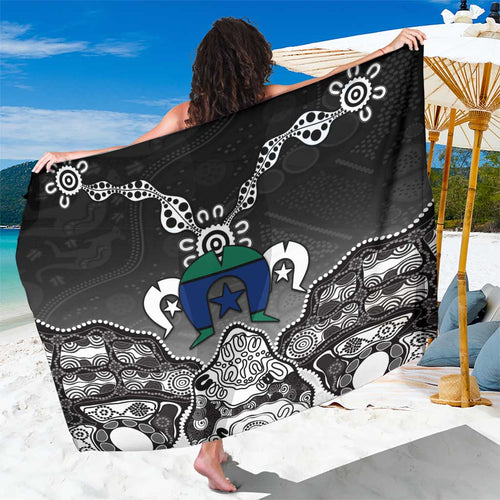 Torres Strait Islander Flag Sarong Dhari Indigenous Dotwork Pattern Art