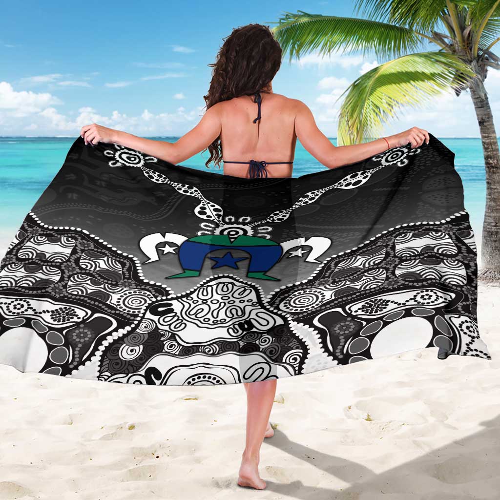 Torres Strait Islander Flag Sarong Dhari Indigenous Dotwork Pattern Art