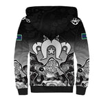 Torres Strait Islander Flag Sherpa Hoodie Dhari Indigenous Dotwork Pattern Art