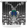 Torres Strait Islander Flag Shower Curtain Dhari Indigenous Dotwork Pattern Art