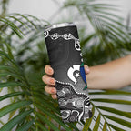 Torres Strait Islander Flag Skinny Tumbler Dhari Indigenous Dotwork Pattern Art