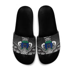 Torres Strait Islander Flag Slide Sandals Dhari Indigenous Dotwork Pattern Art