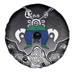 Torres Strait Islander Flag Spare Tire Cover Dhari Indigenous Dotwork Pattern Art