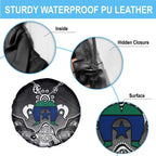 Torres Strait Islander Flag Spare Tire Cover Dhari Indigenous Dotwork Pattern Art