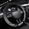 Torres Strait Islander Flag Steering Wheel Cover Dhari Indigenous Dotwork Pattern Art