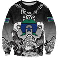 Torres Strait Islander Flag Sweatshirt Dhari Indigenous Dotwork Pattern Art