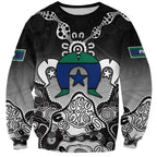 Torres Strait Islander Flag Sweatshirt Dhari Indigenous Dotwork Pattern Art
