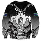 Torres Strait Islander Flag Sweatshirt Dhari Indigenous Dotwork Pattern Art