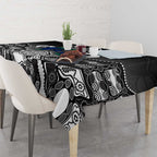 Torres Strait Islander Flag Tablecloth Dhari Indigenous Dotwork Pattern Art