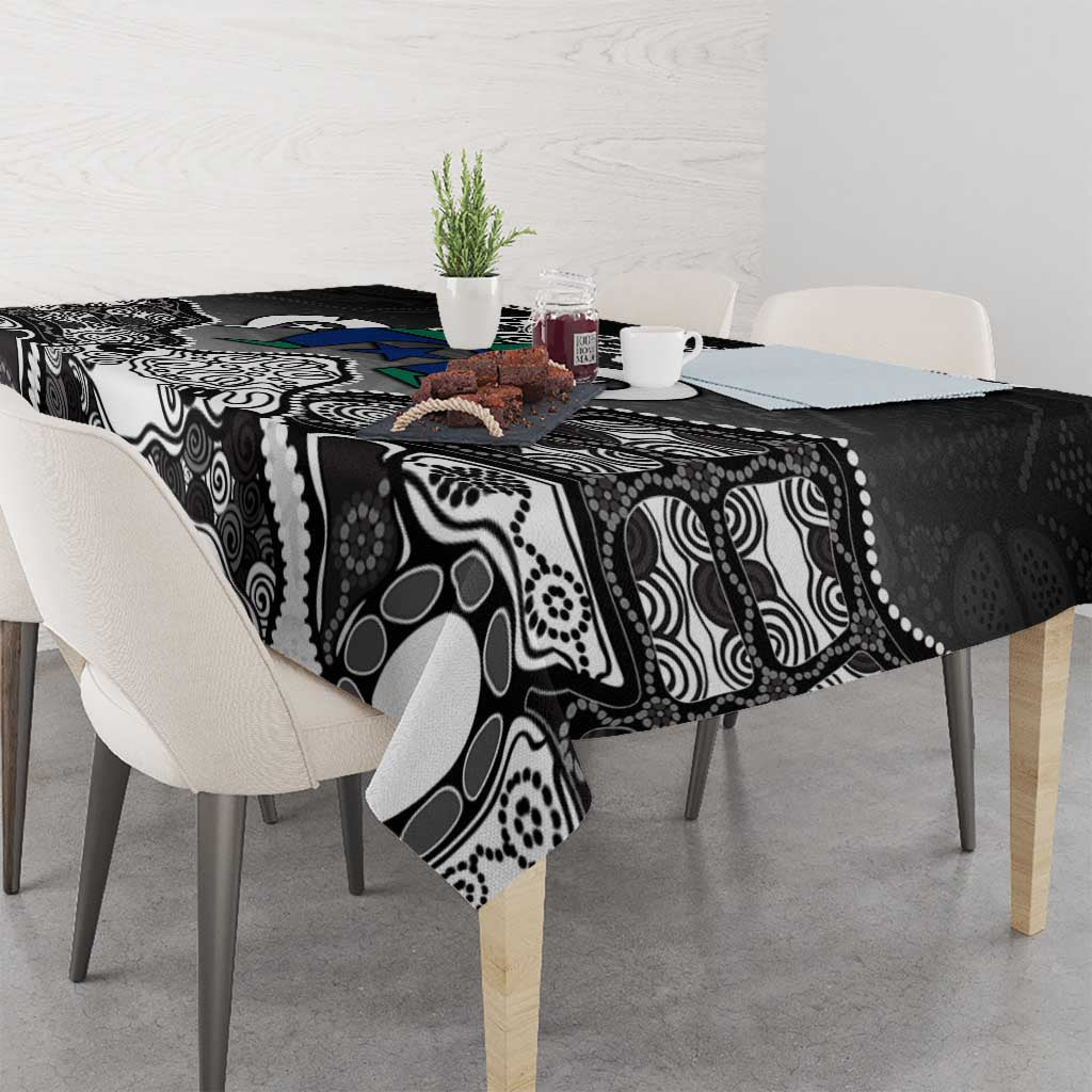 Torres Strait Islander Flag Tablecloth Dhari Indigenous Dotwork Pattern Art