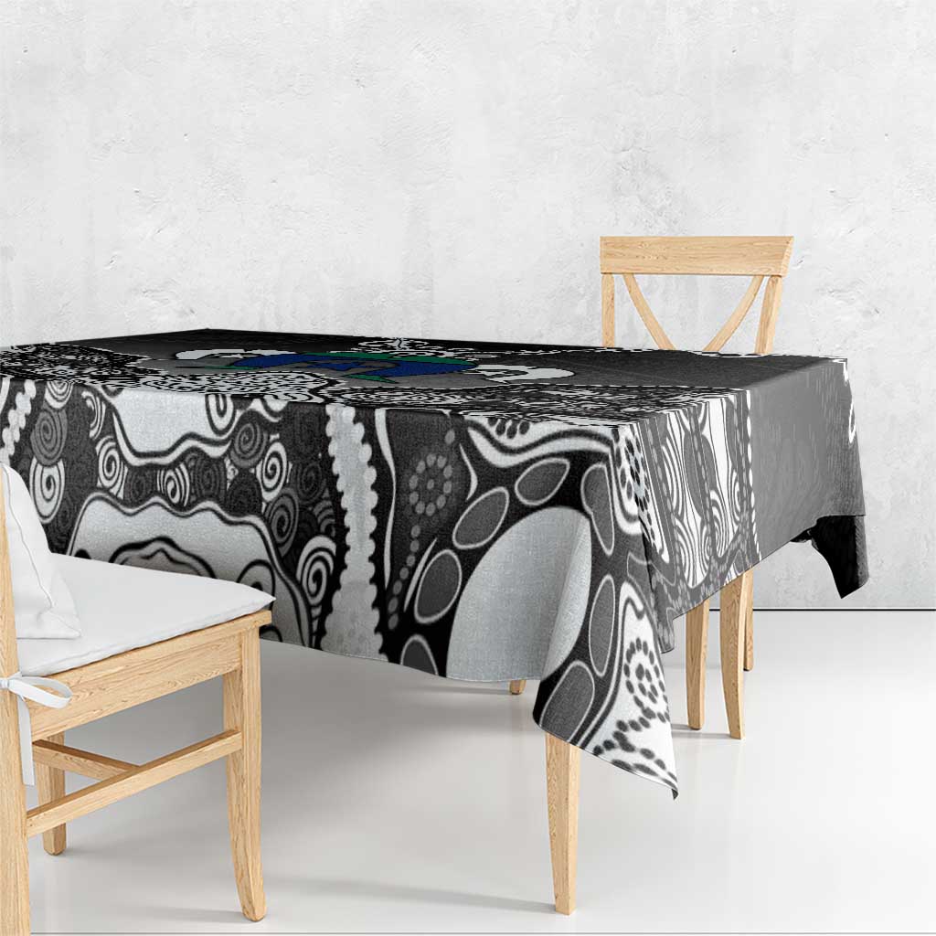 Torres Strait Islander Flag Tablecloth Dhari Indigenous Dotwork Pattern Art