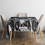 Torres Strait Islander Flag Tablecloth Dhari Indigenous Dotwork Pattern Art