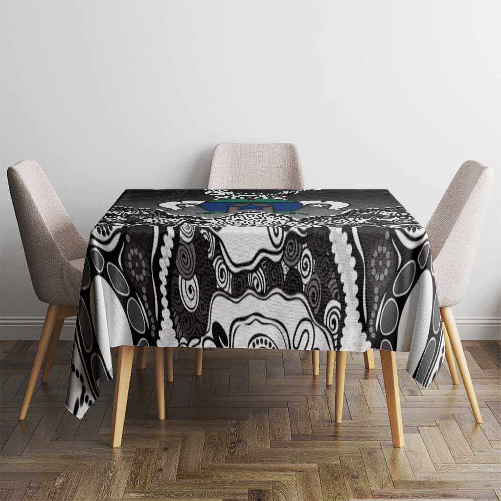 Torres Strait Islander Flag Tablecloth Dhari Indigenous Dotwork Pattern Art