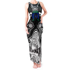 Torres Strait Islander Flag Tank Maxi Dress Dhari Indigenous Dotwork Pattern Art