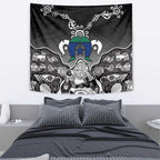 Torres Strait Islander Flag Tapestry Dhari Indigenous Dotwork Pattern Art