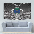 Torres Strait Islander Flag Tapestry Dhari Indigenous Dotwork Pattern Art