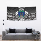 Torres Strait Islander Flag Tapestry Dhari Indigenous Dotwork Pattern Art