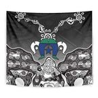 Torres Strait Islander Flag Tapestry Dhari Indigenous Dotwork Pattern Art