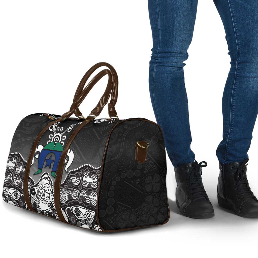 Torres Strait Islander Flag Travel Bag Dhari Indigenous Dotwork Pattern Art