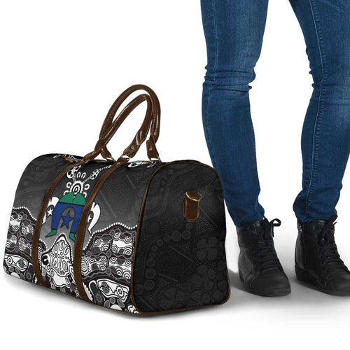 Torres Strait Islander Flag Travel Bag Dhari Indigenous Dotwork Pattern Art