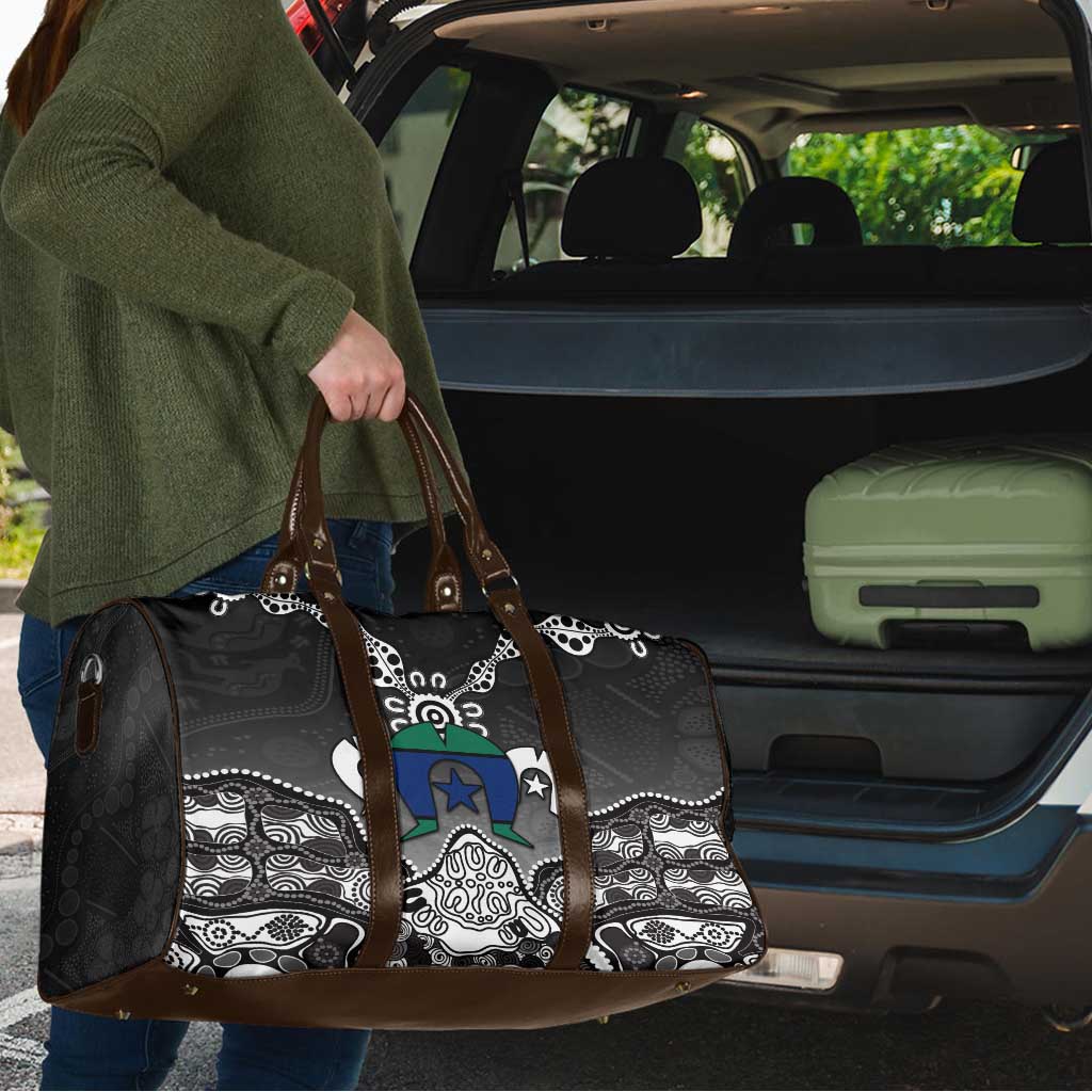 Torres Strait Islander Flag Travel Bag Dhari Indigenous Dotwork Pattern Art