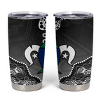 Torres Strait Islander Flag Tumbler Cup Dhari Indigenous Dotwork Pattern Art