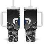 Torres Strait Islander Flag Tumbler With Handle Dhari Indigenous Dotwork Pattern Art