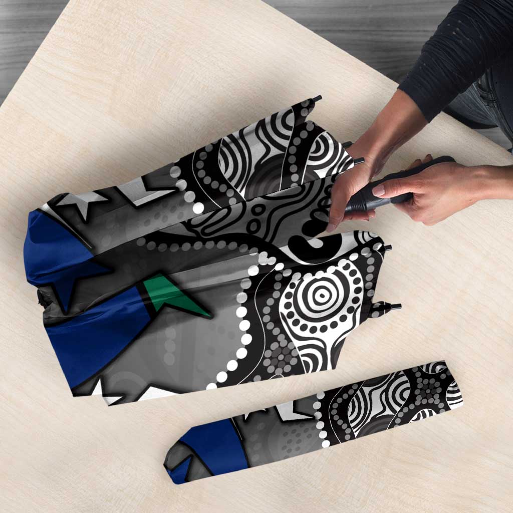 Torres Strait Islander Flag Umbrella Dhari Indigenous Dotwork Pattern Art