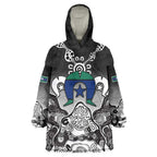 Torres Strait Islander Flag Wearable Blanket Hoodie Dhari Indigenous Dotwork Pattern Art