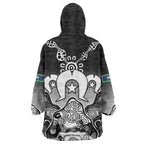Torres Strait Islander Flag Wearable Blanket Hoodie Dhari Indigenous Dotwork Pattern Art