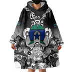 Torres Strait Islander Flag Wearable Blanket Hoodie Dhari Indigenous Dotwork Pattern Art