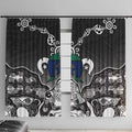 Torres Strait Islander Flag Window Curtain Dhari Indigenous Dotwork Pattern Art