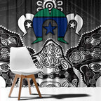 Torres Strait Islander Flag Window Curtain Dhari Indigenous Dotwork Pattern Art