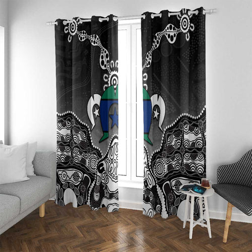 Torres Strait Islander Flag Window Curtain Dhari Indigenous Dotwork Pattern Art